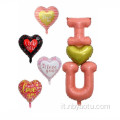 Decorazione della festa Love Heart Foil Balloon Set